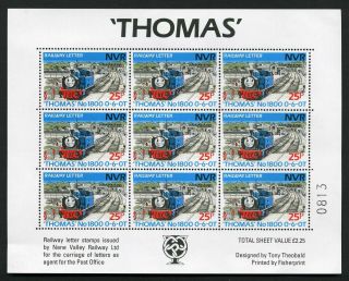 Nene Valley Railway - Thomas The Tank Engine - Railway Letter Minisheet Of 9