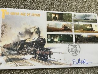 Buckingham Covers Signed Railway Trains First Day Cover Signed Bill Mcalpine
