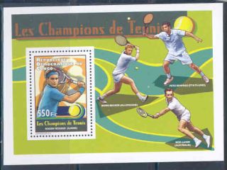 Congo 2012 Tennis Set Of Four Souvenir Sheets Federer Nadal Williams Wozniacki