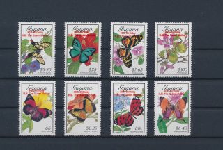 Lm87015 Guyana Overprint Insects Bugs Flora Butterflies Fine Lot Mnh