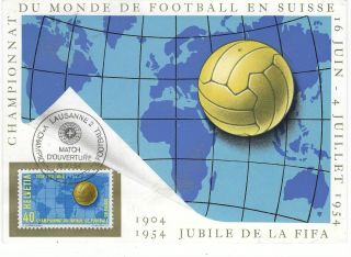 Switzerland 1954 Football World Cup Opening Match Maximum Card