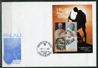 Palau 2019 Mahatma Gandhi 150th Birth Souvenir Sheet Fdc