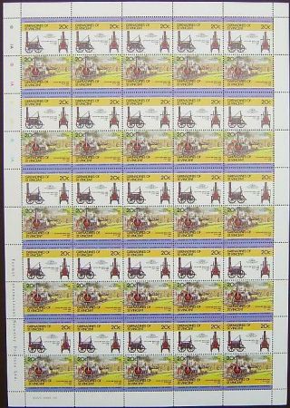 1808 Catch - Me - Who - Can Trevithick Train 50 - Stamp Sheet (leaders Of The World)