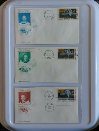 Set Of Three 1969 Apollo 11 First Day Covers