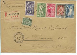 1924 Olympic Games Paris - Full Set On Cover - Registered Mail - Military Post