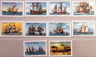 Sierra Leone 1984 766 - 75 639 - 48 Sailing Ships Schiffe Navy Warships Battle Mnh