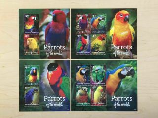 Antigua & Barbuda 2014 Bird Parrots Sheets Mnh