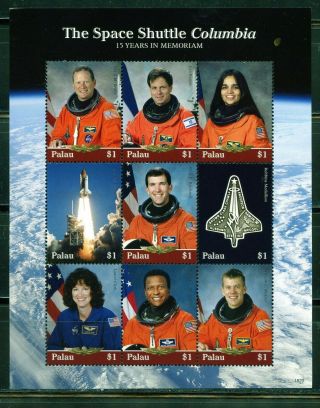 Palau 2019 The Space Shuttle Columbia 15 Years In Memoriam Sheet Of Four Nh
