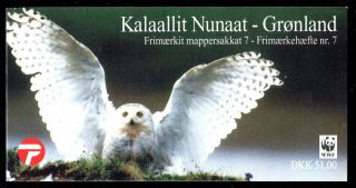 Greenland 347a,  Mnh,  Birds Booklet Wwf,  1999 Snowy Owl Bubo Scandiacus X11396