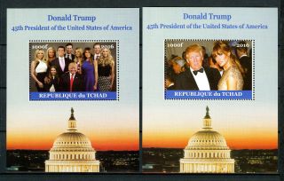 Chad 2016 Mnh Donald Trump & Family 45th Us Presidents 2x 1v M/s Ivanka Stamps