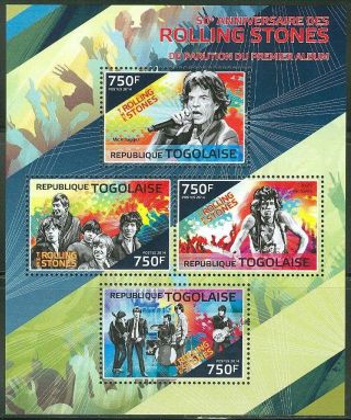 Togo 2014 50th Anniversary Of The Rolling Stones First Album Sheet Nh