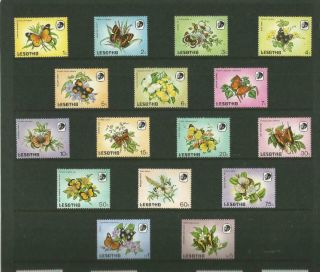 [l] Lesotho 1984 Butterflies.  Insects.  Set Of 16 Stamps.  Sc 421 - 436