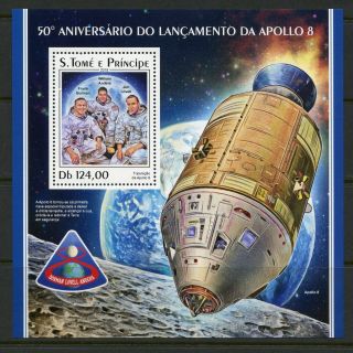 Sao Tome 2018 50th Anniversary Of The Launch Of Apollo 8 S/sheet Nh