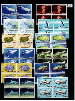 // 4x Samoa - Mnh - Nature - Marine Life - Seahorses - Whales - Sharks