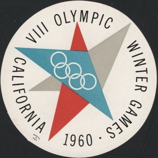 U.  S. ,  1960.  Squaw Valley Winter Olympics " California " Decal