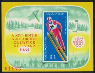 Romania Ski Jumping Winter Olympic Games Sarajevo Ms Imperf 1984 Mnh