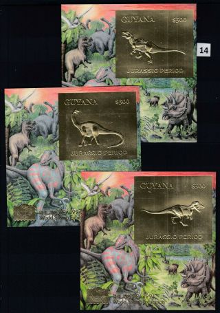 Me Guyana 1994 - Mnh - Gold - Dinosaurs Prehistorical Animals - Korea