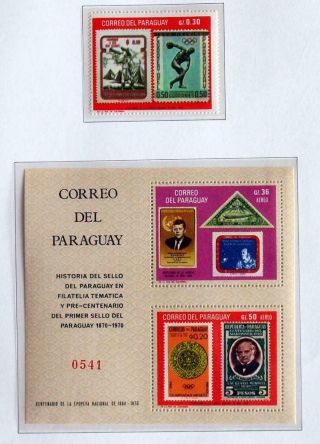 Paraguay 1968 Olympics,  Xf Mnh Sheet,  Stamp,  Sailing Sports,  Kennedy Space