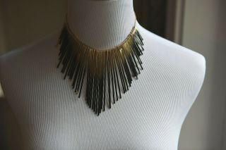 The Magicians Jewelry Wardrobe Gold And Black Metal Fringe Necklace