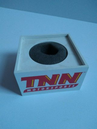 Tnn " The Nashville Network " Tnn Motorsports White Microphone Flag Vintage