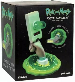 Rare Rick And Morty Portal Gun Tabletop Or Wall Light 10 Inch
