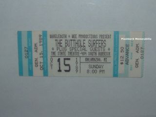 Butthole Surfers 1989 Concert Ticket State Theatre Kalamazoo Mi Very Rare