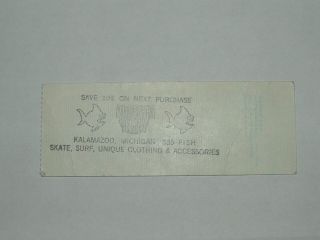 BUTTHOLE SURFERS 1989 Concert Ticket STATE THEATRE Kalamazoo MI Very Rare 2