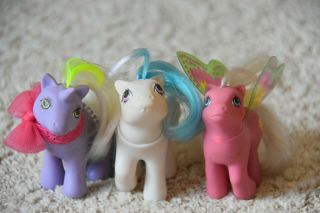 G1 My Little Pony Summer Wings - Lady Flutter/unicorn - Glider/pegasus - Baby Graffiti
