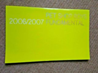 Pet Shop Boys Fundamental Tour Programme 2006 2007 Psb