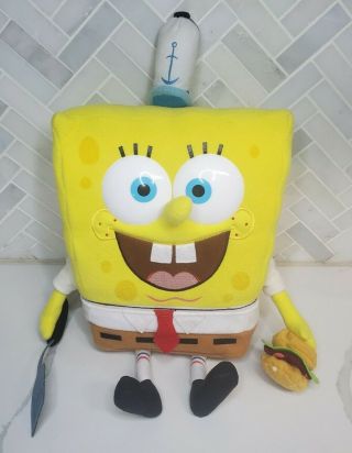 Rare Fry Cook Spongebob Squarepants 16” Plush Viacom Vintage 2000 Nickelodeon