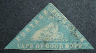 1861 Sg14a Cape Of Good Hope 4d Pale Milky Blue Woodblock