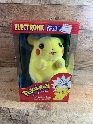 Vintage 1999 I Choose You Pikachu Pokemon Electronic Plush