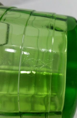 Anchor Hocking Block Optic Green Depression Glass Ice Bucket 3