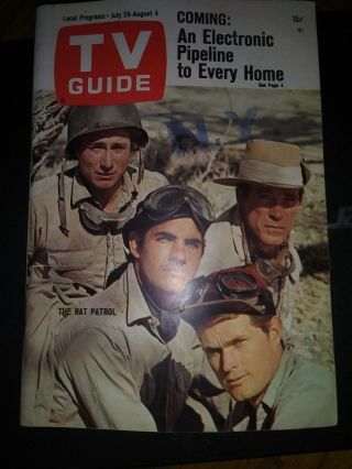 Tv Guide July 29,  1967,  " The Rat Patrol " On Cover,  No Label Very Good