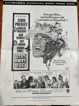 Elvis Presley - Stay Away,  Joe Mgm Ad / Pressbook - Also Includes Record Spinner