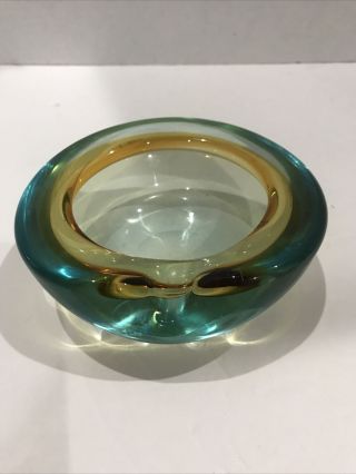 Vintage Mcm Italy Art Glass Bowl Ash Tray Sommerso Poli Seguso Murano