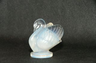 Vintage Signed Sabino France Opalescent Art Glass Swan Figurine 1 3/4 "