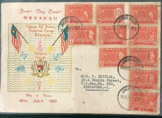 Malaya/malaysia 1957 Pictorial Definitive Set 2c On Private Fdc