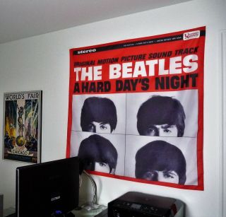 The Beatles A Hard Days Night Huge 4x4 Banner Fabric Poster Tapestry Album Cd