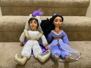 Vintage Disney Aladdin And Jasmine Vinyl,  Plush Stuffed Doll 1993 Mattel 15