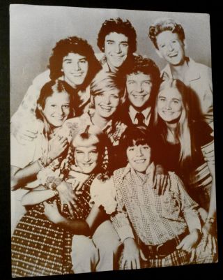 11x14 Sepia Photo The Brady Bunch Florence Henderson Robert Reed Barry Williams