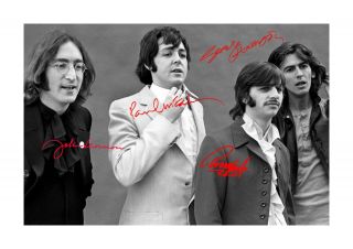 The Beatles 3 A4 Signed Photograph Picture Poster Choice Of Frame