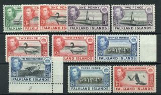 Falkland Islands 1938 - 50 Values To 1/3 Inc 2 Listed Shades All Mnh Cat £69