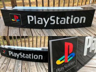 Rare Playstation Video Game Promo Store Display Light Sign Vtg 90s 4 Ft