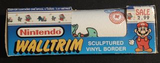 1989 Nintendo Mario Vinyl Walltrim Wallcovering With Box