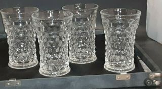 Set Of 4 Vtg Fostoria American Water/iced Tea Tumbler Glasses Clear Cube Flared