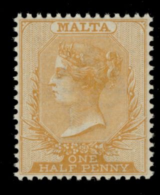 Malta Sg19,  ½d Red - Orange,  Nh.  Cat £18.