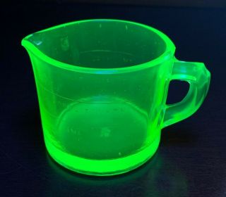 Westmoreland Green Vaseline Glass Measuring Cup