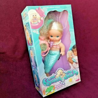 Vintage Nib 1985 Princess Sweet Sea Mermaid Doll Tomy Inflatable Seahorse Htf