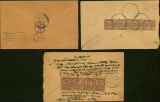 Malaysia/johore 1930 - 32 - 36 - Cover To Penang/singapore/devakottai.  (vg) Mv - 8265